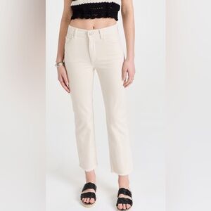 Women's Straight High Rise Ankle Jeans Cream